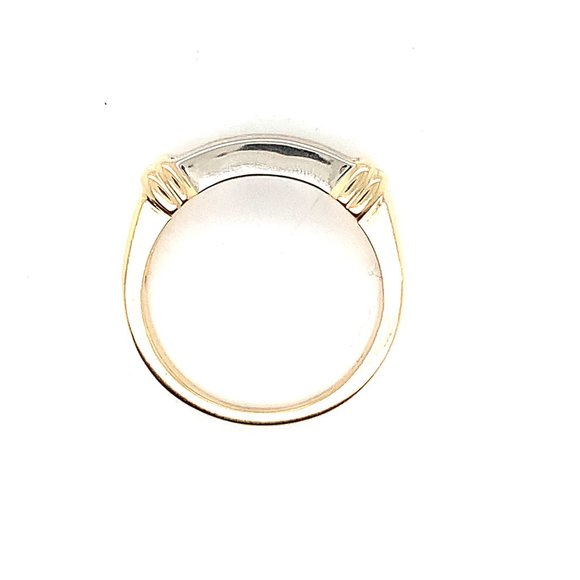 Princess Cut Diamond 14K Two Tone Gold Unisex Ring - Picture 4 of 4